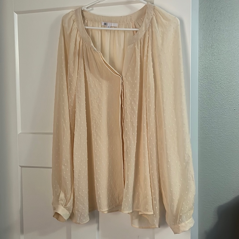 Cream textured blouse
